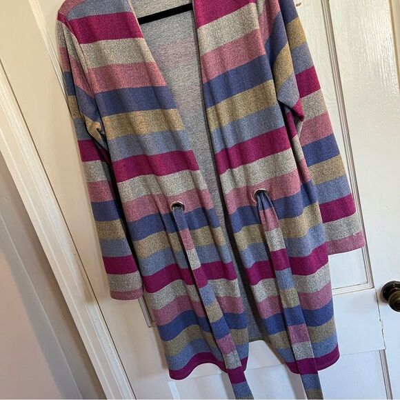 Cute Striped Belted Shrug by Indigo Rose Womens Large - Picture 7 of 9